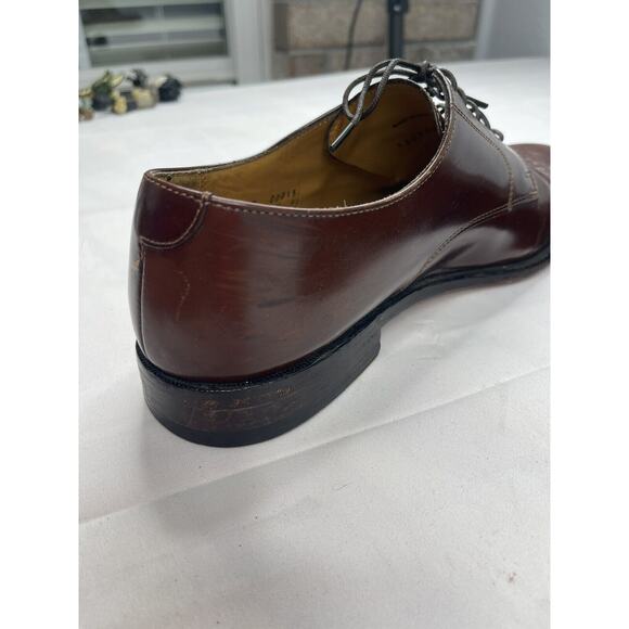 Cole Haan Caldwell Burgundy Leather Cap toe Oxfords Shoes Men's Size 9.5 - Picture 11 of 13